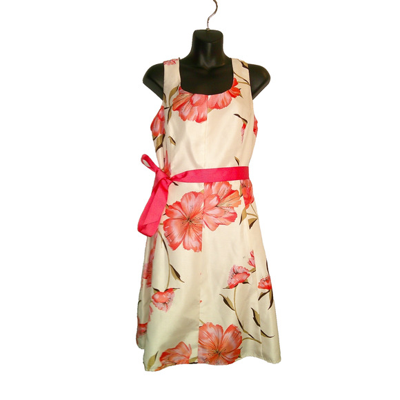 Annalee + Hope Women's 14 Sleeveless Floral Dress White, Pink Floral - Picture 2 of 8